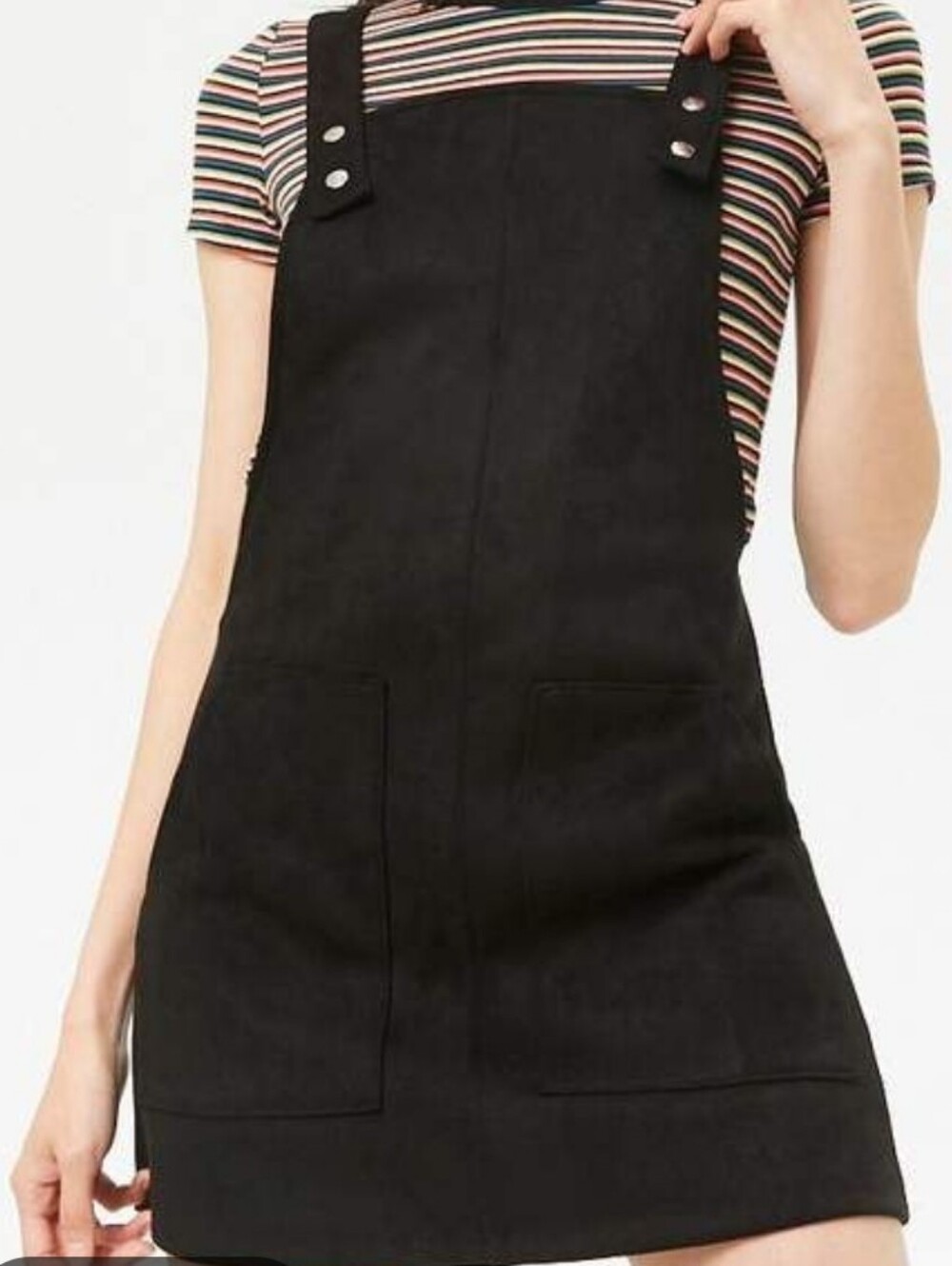 Black Overall Skirt Dress